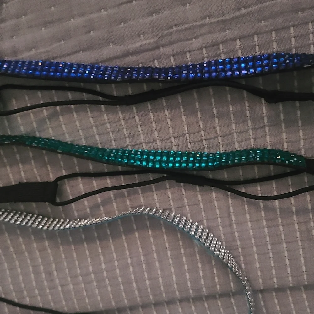3 bling rhinestone headbands